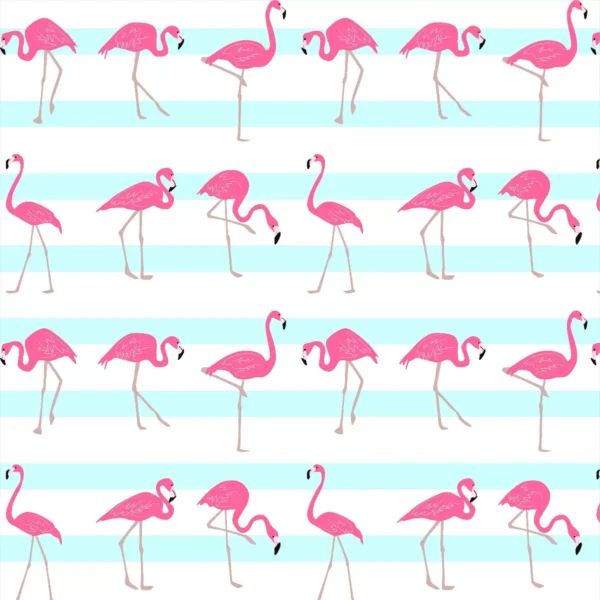 Papel De Parede Adesivo Animais Flamingo Listrado 10mx58cm