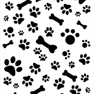 Papel De Parede Adesivo Animais Patinhas Preto E Branco 3m