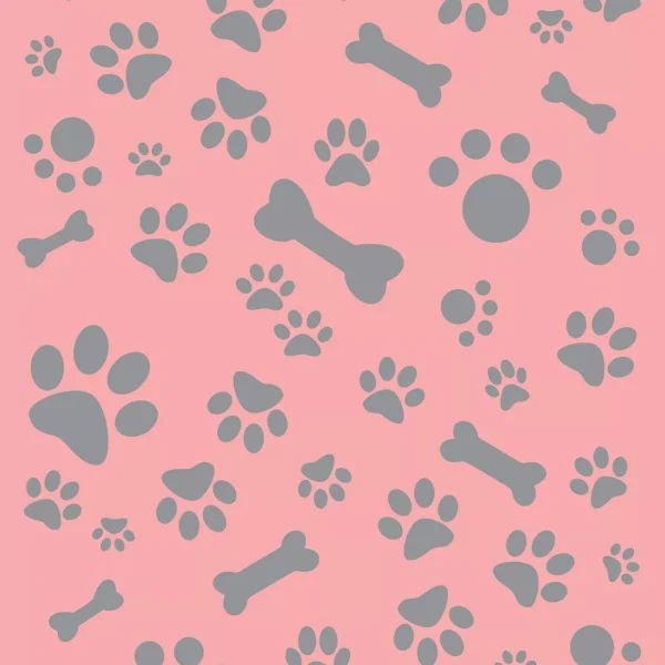 Papel De Parede Adesivo Animais Patinhas Rosa 310x58cm