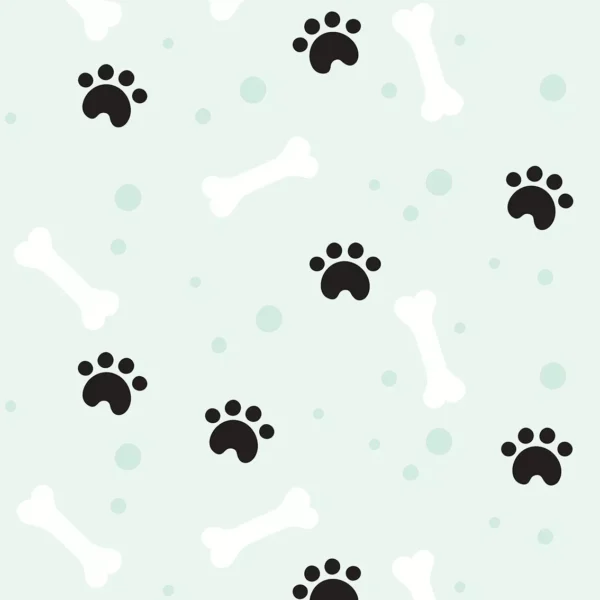 Papel De Parede Adesivo Animais Pet Ossos Patas Verde Claro