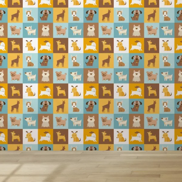 Papel De Parede Adesivo Animais Pet Quarto Infantil 3.5m