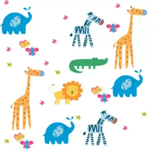 Papel De Parede Adesivo Animais Quarto Safari 12m