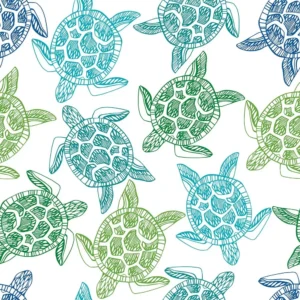 Papel De Parede Adesivo Animal Tartarugas Fundo Do Mar 12m