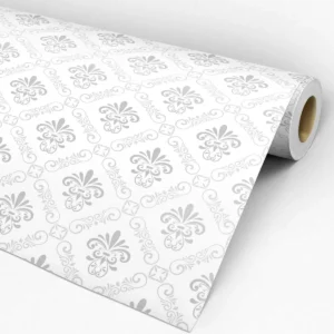 Papel De Parede Adesivo Arabesco Cinza E Branco