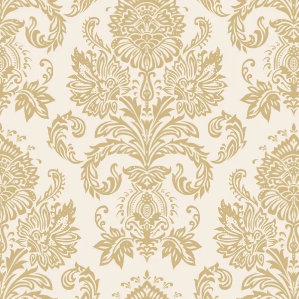 Papel De Parede Adesivo Arabesco Dourado Colonial 310x58cm