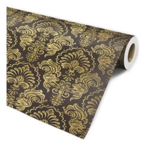 Papel De Parede Adesivo Arabesco Dourado Pontilhado Roxo