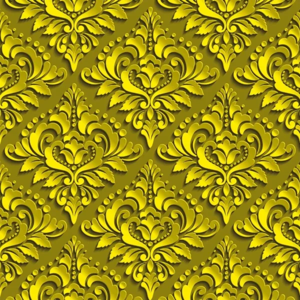 Papel De Parede Adesivo Arabesco Efeito 3d Cor Ouro Dourado