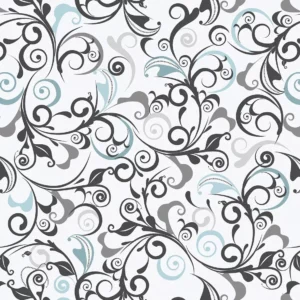 Papel De Parede Adesivo Arabesco Floral Azul Cinza Ssar-023