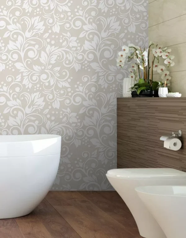 Papel De Parede Adesivo Arabesco Floral Rolo Quarto Casal