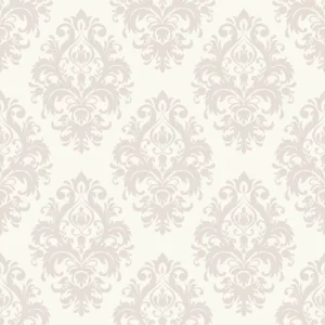 Papel De Parede Adesivo Arabesco Royal Branco Puro - 2,10m