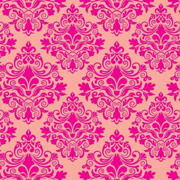 Papel De Parede Adesivo Arabesco Vintage Damask Pink 3mt