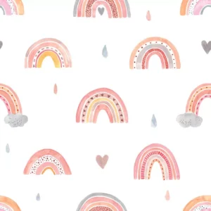 Papel De Parede Adesivo Arco Lavável Rosa Sala Iris 3m