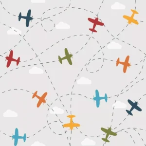 Papel De Parede Adesivo Avião Quarto Infantil Menino 2,5mts