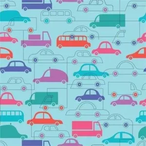 Papel De Parede Adesivo Azul Carros 351 0,58x2,5m