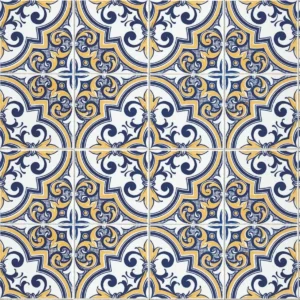 Papel De Parede Adesivo Azulejo Português Azul E Amarelo