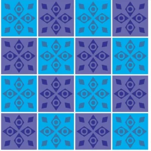 Papel De Parede Adesivo Azulejo Português Azul E Roxo - 10m