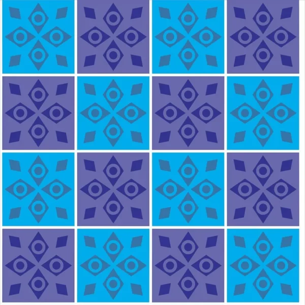 Papel De Parede Adesivo Azulejo Português Azul E Roxo - 10m