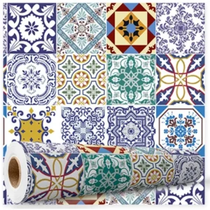 Papel De Parede Adesivo Azulejo Português Lavável A01 3m