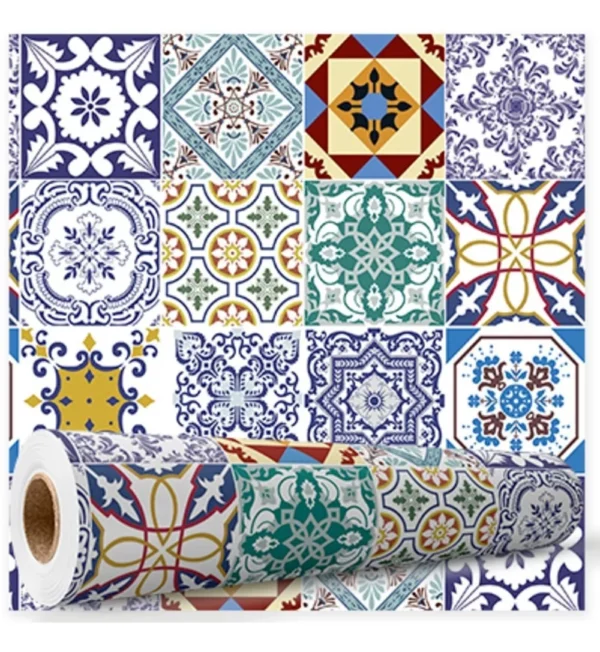 Papel De Parede Adesivo Azulejo Português Lavável A01 3m