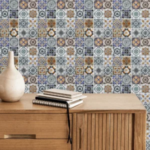 Papel De Parede Adesivo Azulejo Português Sala Jantar 3m