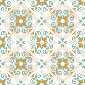 Papel De Parede Adesivo Azulejo Tons Laranja 10mtx58cm