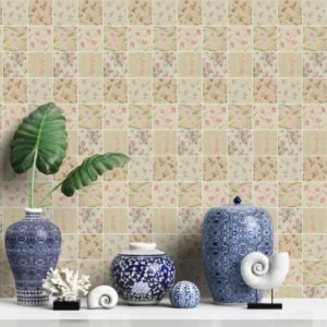 Papel De Parede Adesivo Azulejo Vinil Flores Delicadas 3m