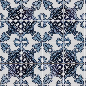 Papel De Parede Adesivo Azulejo Vintage Azul 10mtx58cm