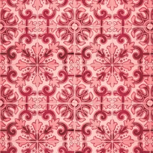 Papel De Parede Adesivo Azulejo Vintage Vermelho 10mtx58cm