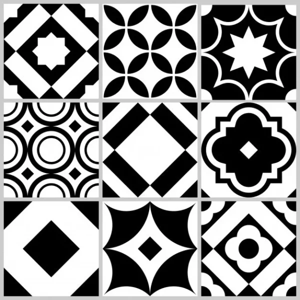 Papel De Parede Adesivo Azulejos Preto E Branco