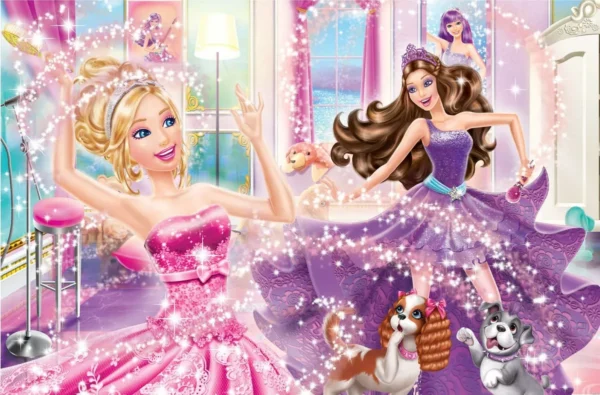 Papel De Parede Adesivo Barbie 6m² Ppd0030