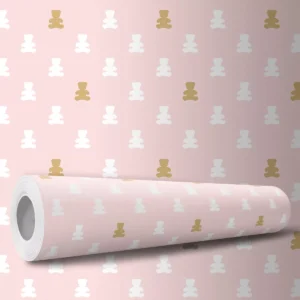 Papel De Parede Adesivo Bebê Delicado Rosa Menina Rosa 10m