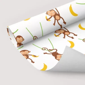 Papel De Parede Adesivo Bebê Infantil Safari Macaco 10m