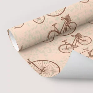 Papel De Parede Adesivo Bicicleta Bege Bike Vintage Sala 10m