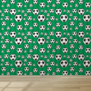 Papel De Parede Adesivo Bolas Futebol Teen Verde 3 M