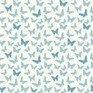 Papel De Parede Adesivo Borboleta Azul 131126447 0,58x2,5m