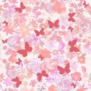 Papel De Parede Adesivo Borboletas Rosas 285850043 0,58x2,5m