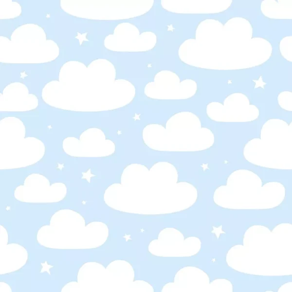 Papel De Parede Adesivo Brancas Fundo Azul Claro Nuvens 10m