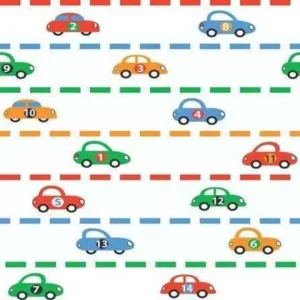 Papel De Parede Adesivo Carros Coloridos 1362 0,58x2,5m