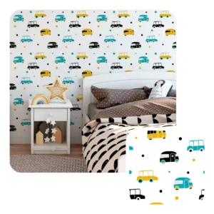 Papel De Parede Adesivo Carros Quarto Infantil 5m