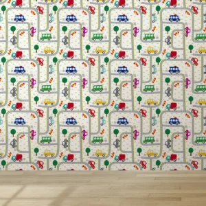 Papel De Parede Adesivo Carros Quarto Meninos 12m