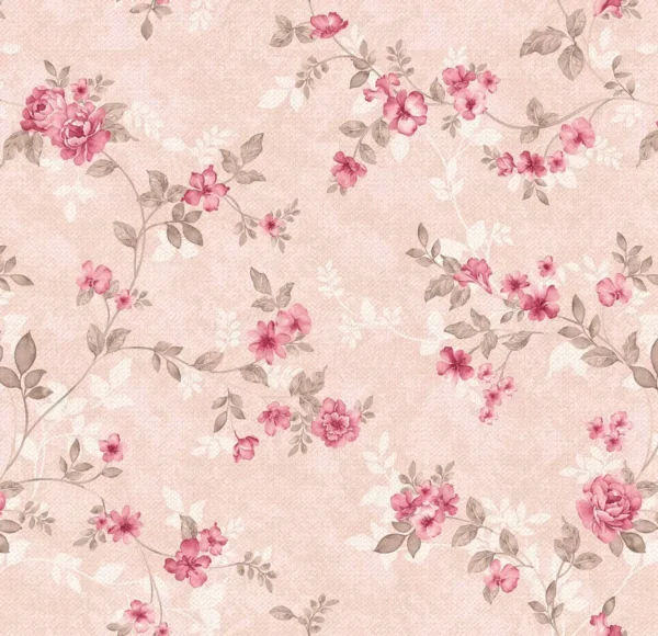 Papel De Parede Adesivo Casal Floral Delicado Quarto 3.5m