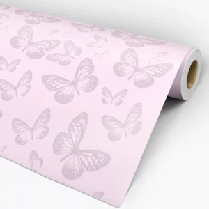 Papel De Parede Adesivo Casual Borboleta Rosa