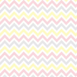 Papel De Parede Adesivo Chevron Rosa Amarelo Cinza Quarto 3m