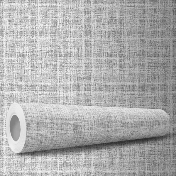 Papel De Parede Adesivo Cinza Sala Linho Lavável 3,5m