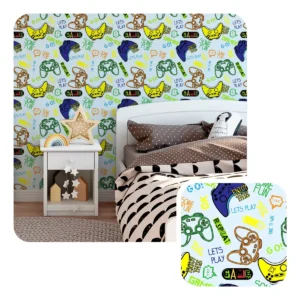 Papel De Parede Adesivo Controles Game Gamer Infantil 10m