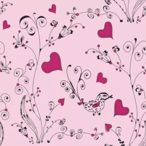 Papel De Parede Adesivo Coração Rosa Fofo Cute 10m