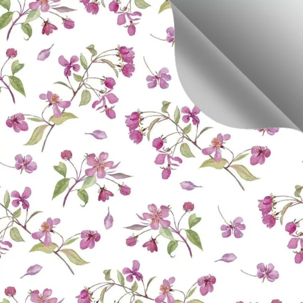 Papel De Parede Adesivo Cozinha Floral Roxo Com Verde 12m