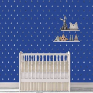 Papel De Parede Adesivo Decorativo Bebe Marinheiro Azul