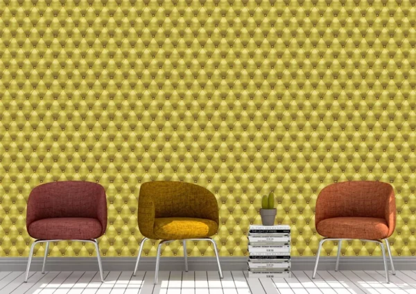 Papel De Parede Adesivo Decorativo Couro Amarelo Esplendido