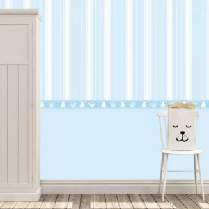 Papel De Parede Adesivo Decorativo Infantil Bebe Listra Azul